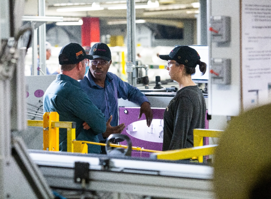 worker in safety glasses
